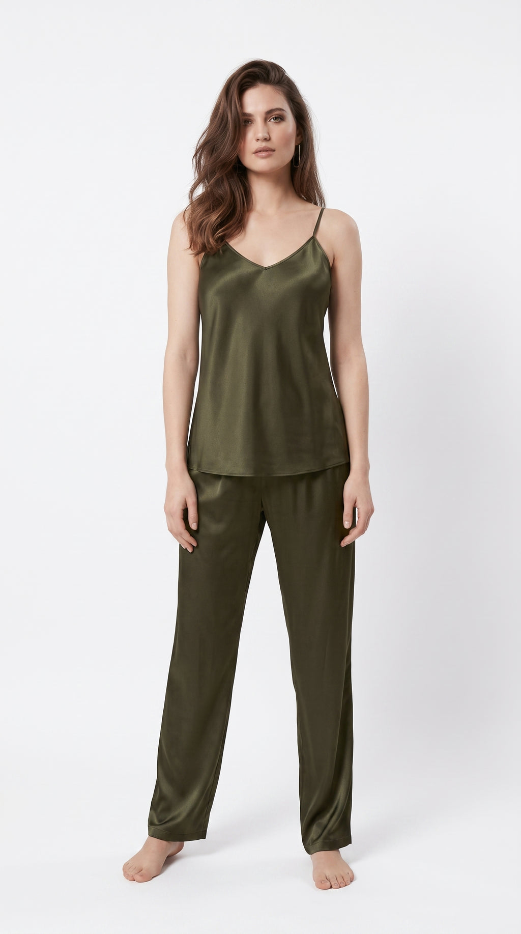 CAMI SILK - OLIVE