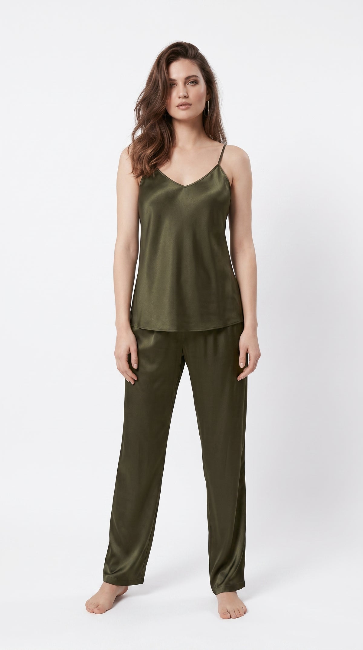CAMI SILK - OLIVE