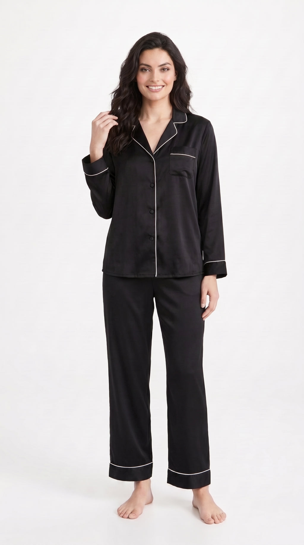 PLAIN SILK - BLACK