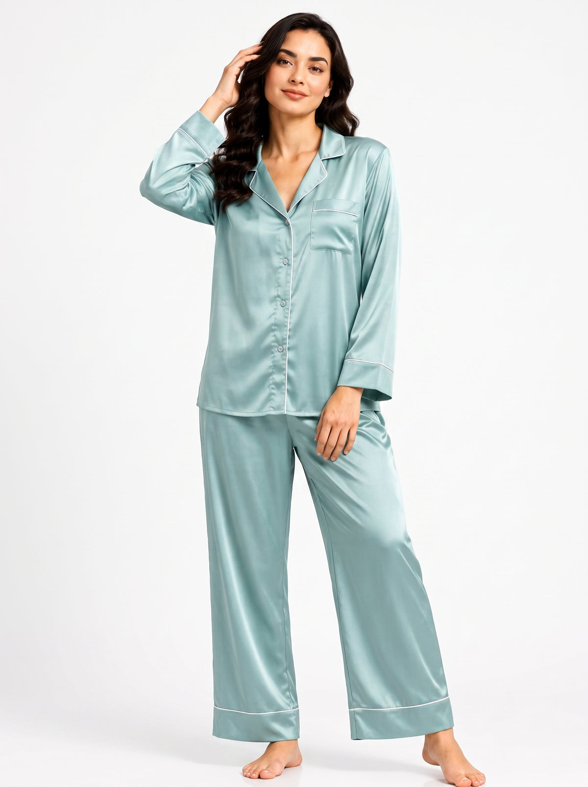 PLAIN SILK - SEAFOAM GREEN