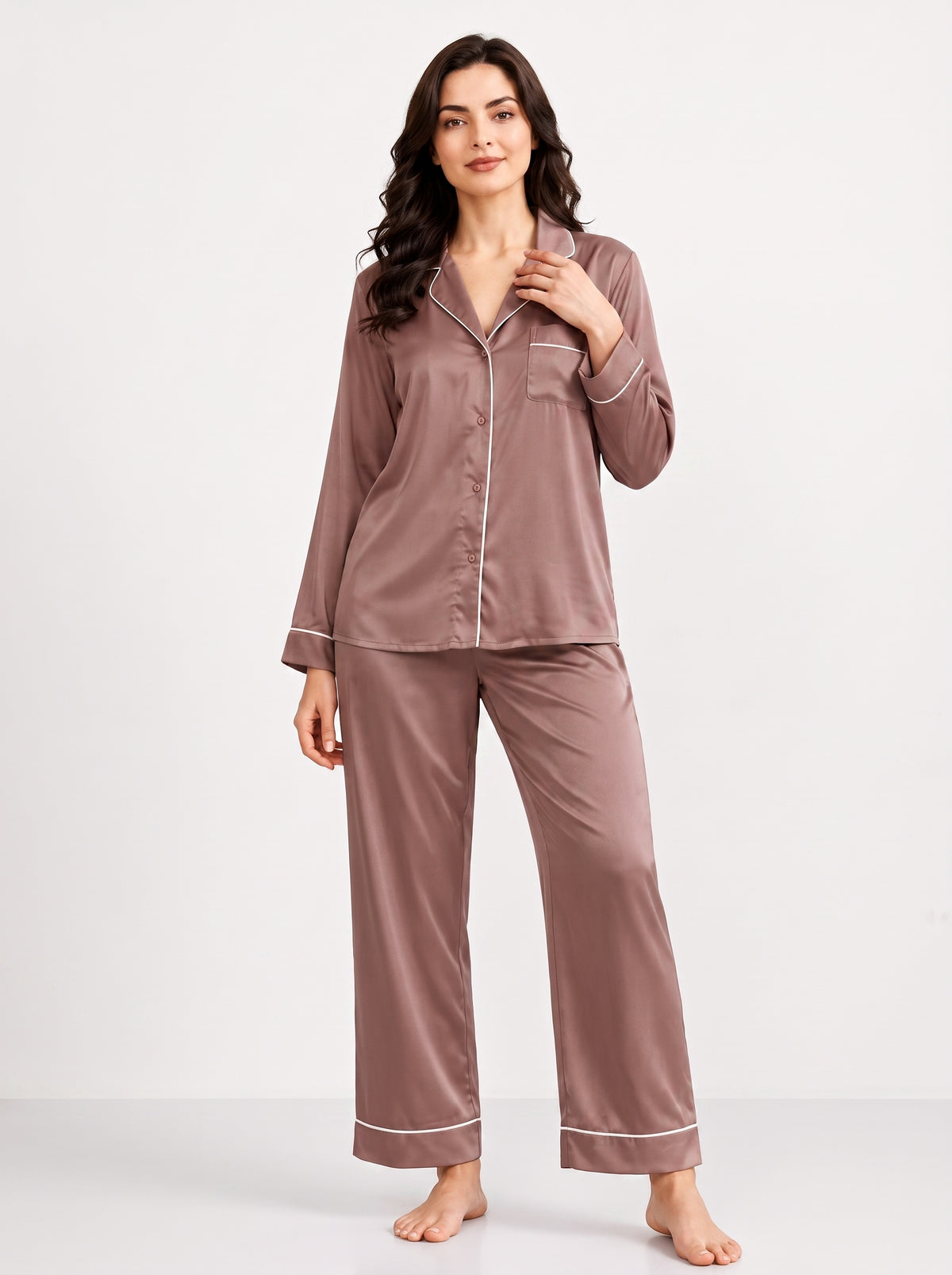 PLAIN SILK - DUST BROWN