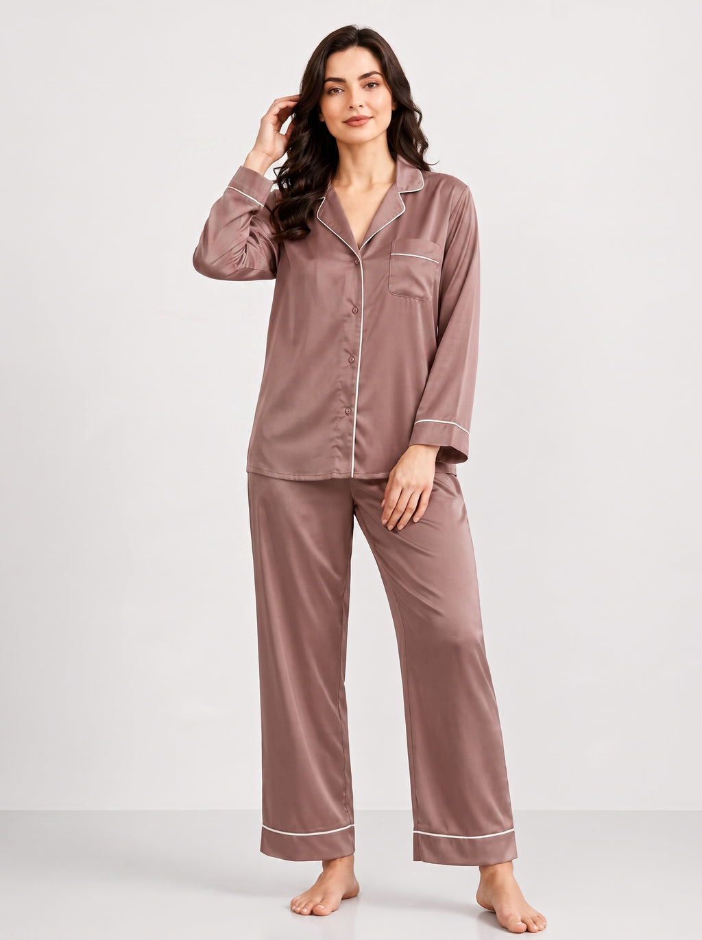 PLAIN SILK - DUST BROWN