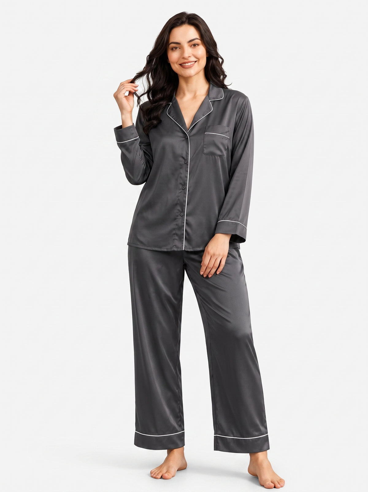 PLAIN SILK - CHARCOAL