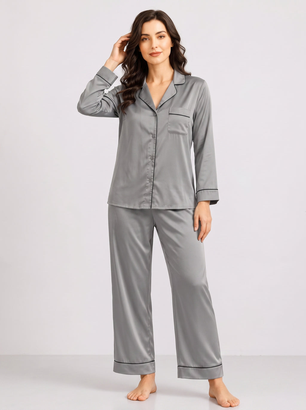 PLAIN SILK - GREY