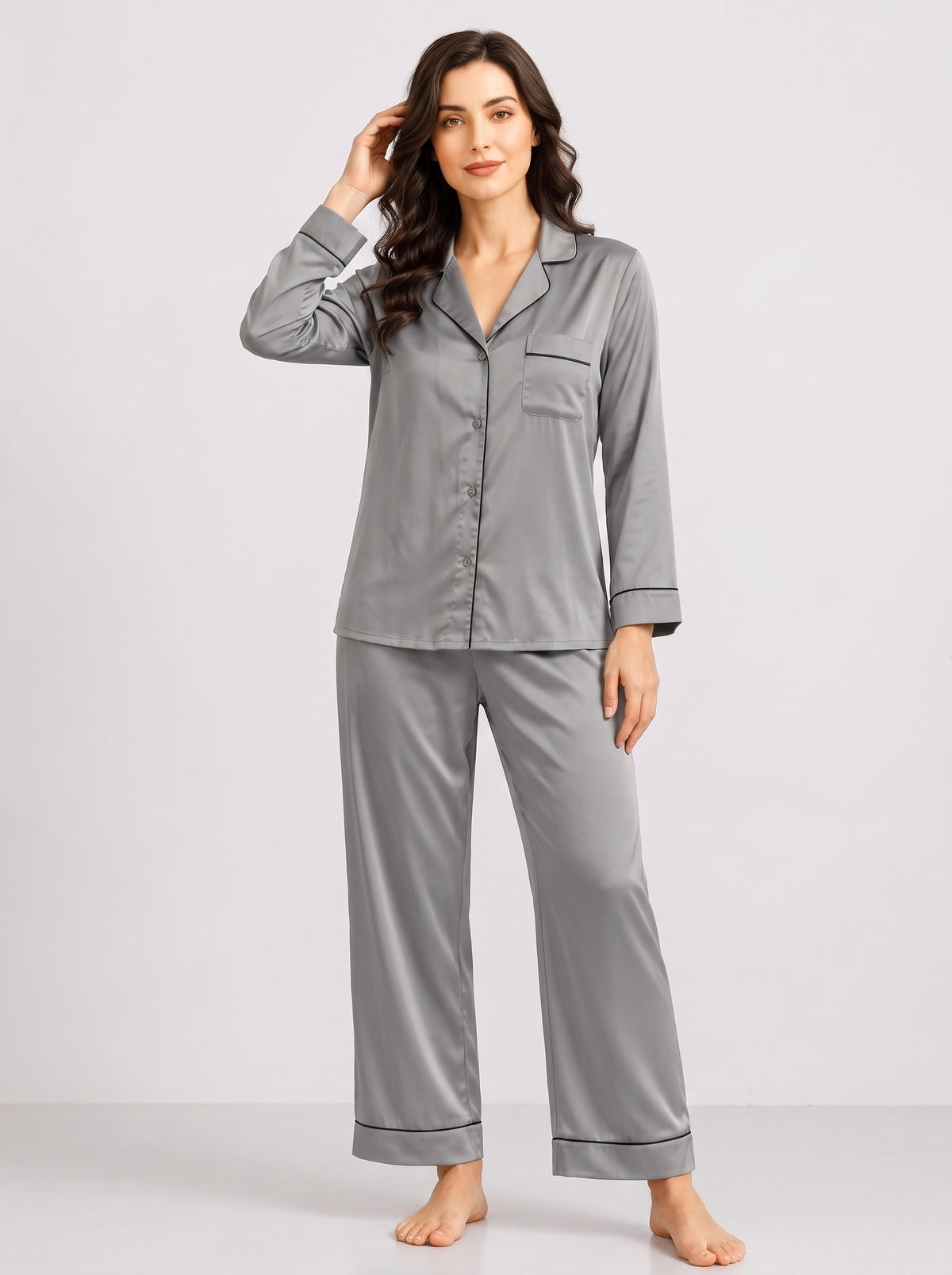 PLAIN SILK - GREY