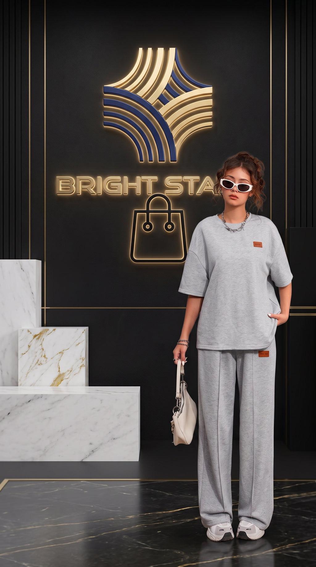 PRINTED  TRACKSUIT -GRAY