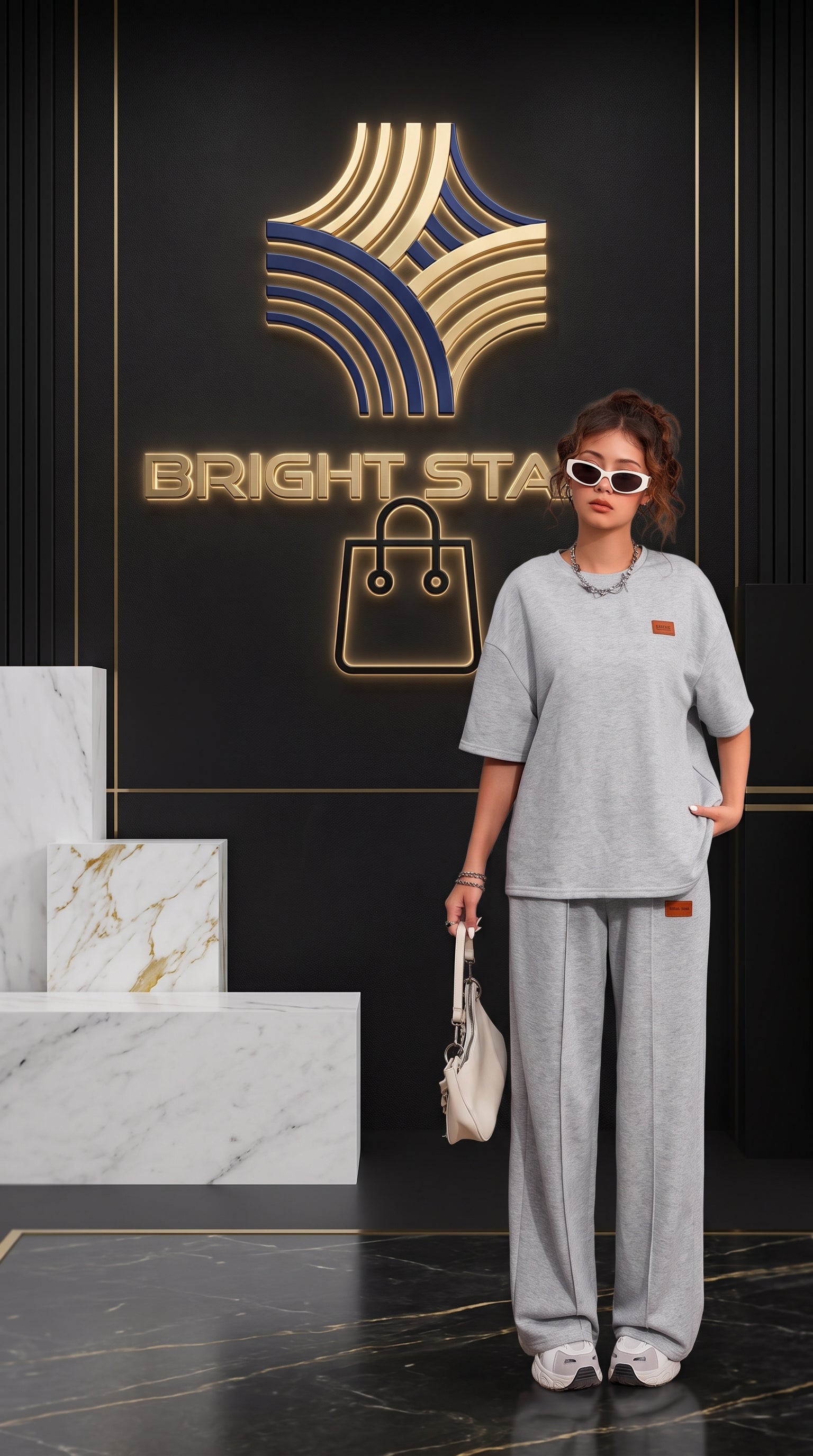 PRINTED  TRACKSUIT -GRAY