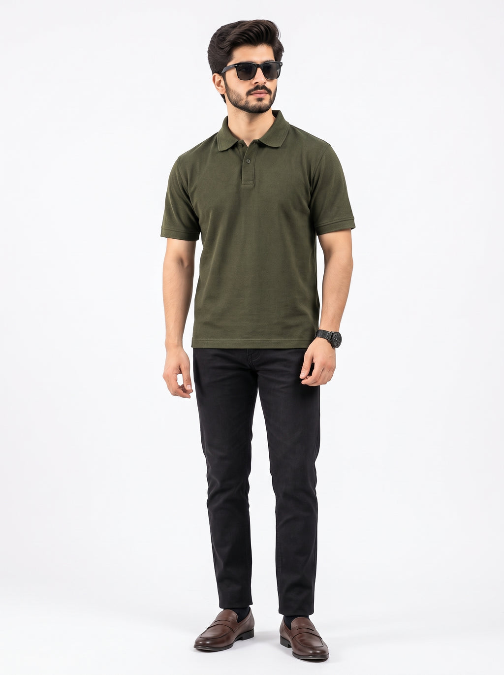 Premium Classic Polo T-Shirt - Green olive
