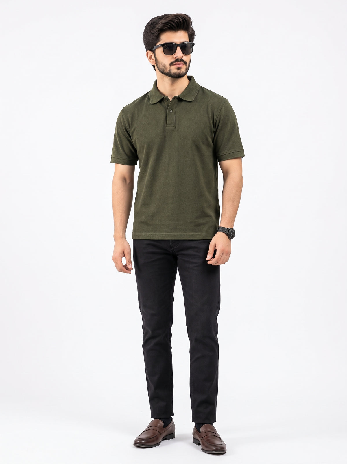Premium Classic Polo T-Shirt - Green olive
