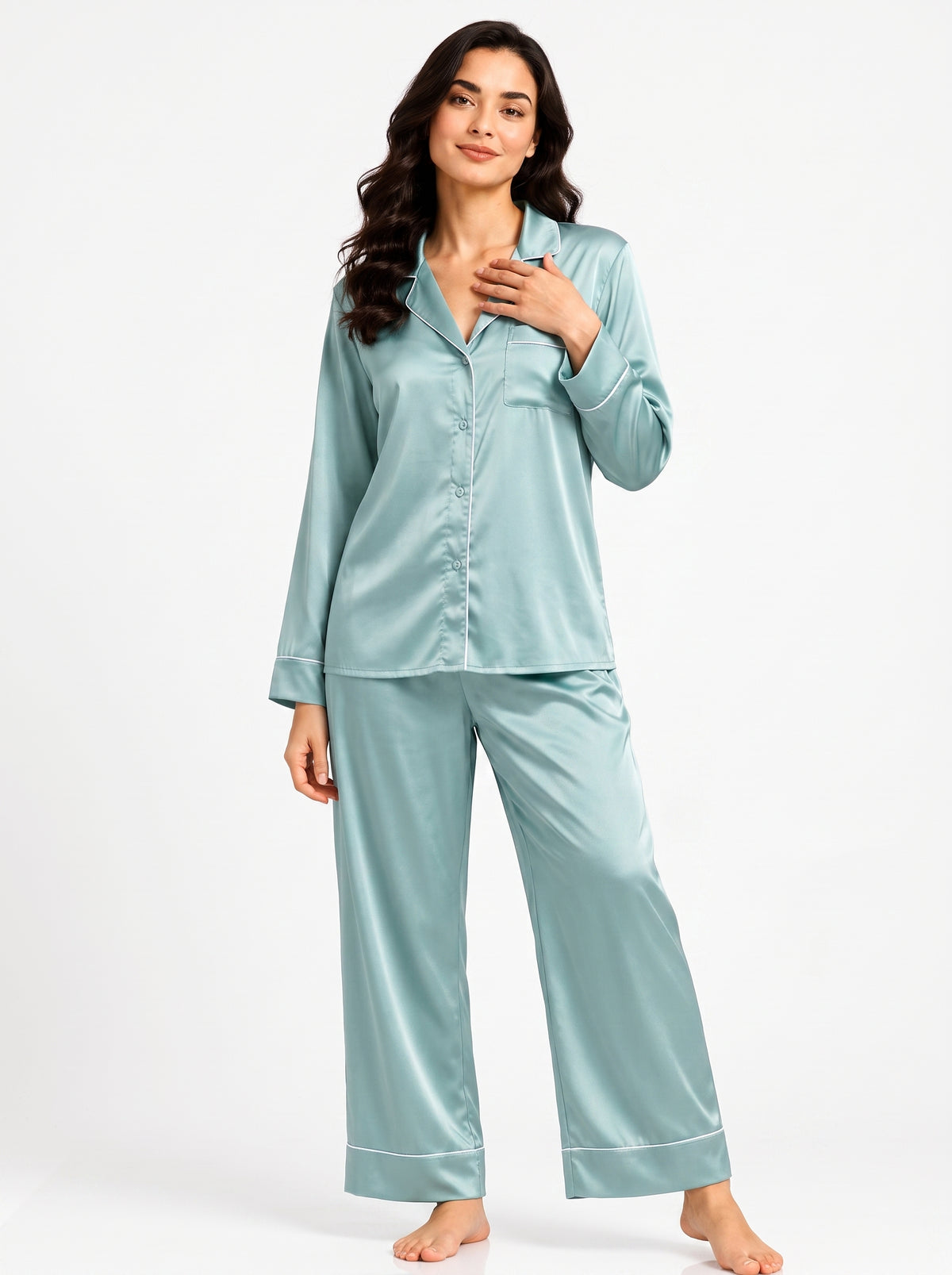 PLAIN SILK - SEAFOAM GREEN