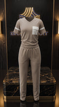 BIEGE WITH WHITE STRIPE TRACKSUIT