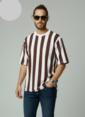 Premium Drop Shoulder - Brown White