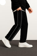 Side Pipen Baggy Trouser - Black