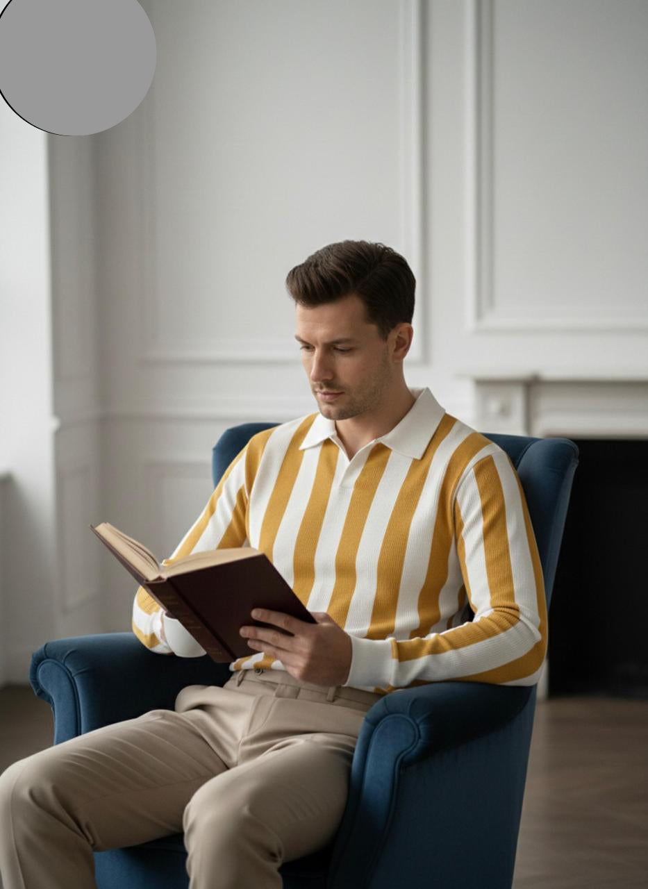 Premium Polo's Full - Mustard White