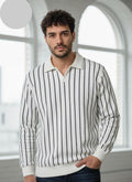 Old Money Style Textured Polo Black - Lining