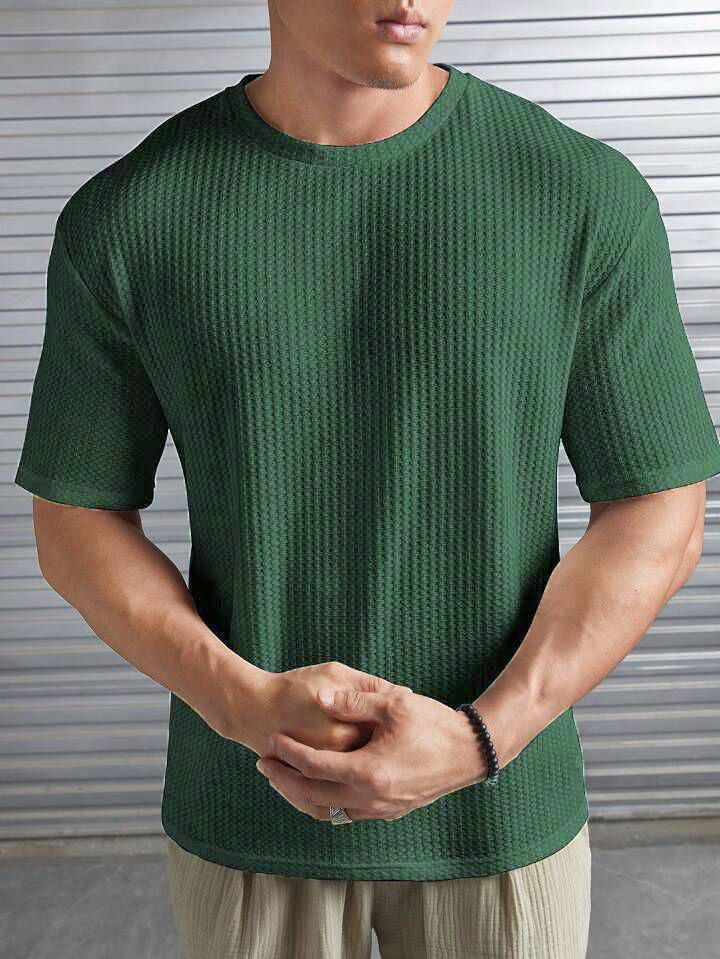 Waffle Knitted Drop Shoulder - Olive