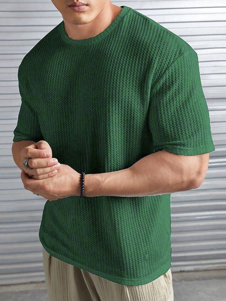 Waffle Knitted Drop Shoulder - Olive