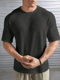 Waffle Knitted Drop Shoulder - Charcoal