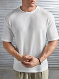 Waffle Knitted Drop Shoulder - White