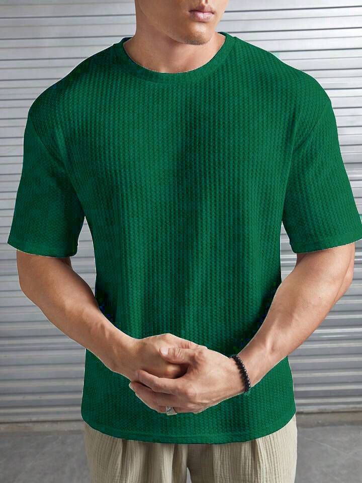 Waffle Knitted Drop Shoulder - Bottle