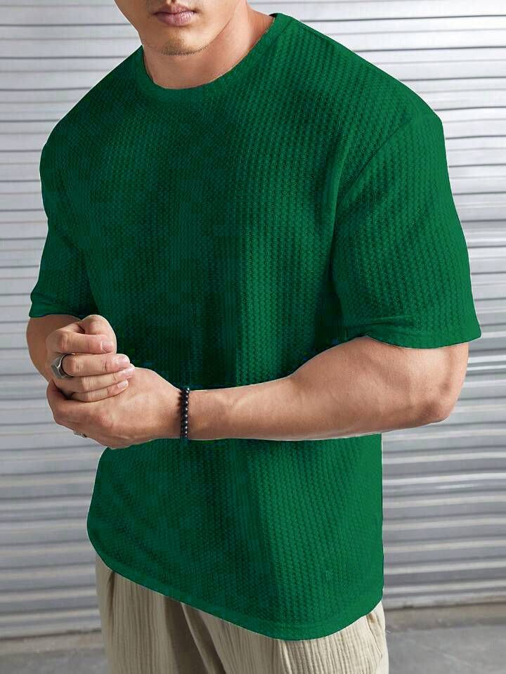 Waffle Knitted Drop Shoulder - Bottle