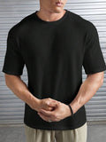 Waffle Knitted Drop Shoulder - Black