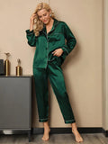 Silk Night Suit - Bottle Green