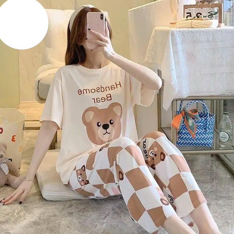 Teddy Bear Printed PJ Suit