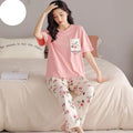 Flower Printed PJ Suit - Pink