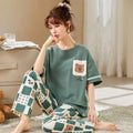 Bear Printed PJ Suit - Green