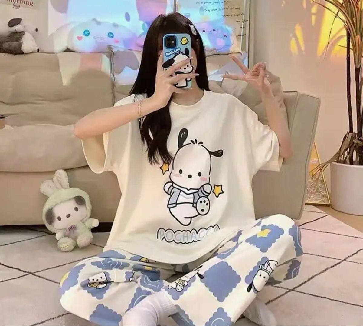 Pochacca Printed PJ Suit - Blue