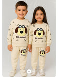 Animal Printed Kids Track Suit - Beige