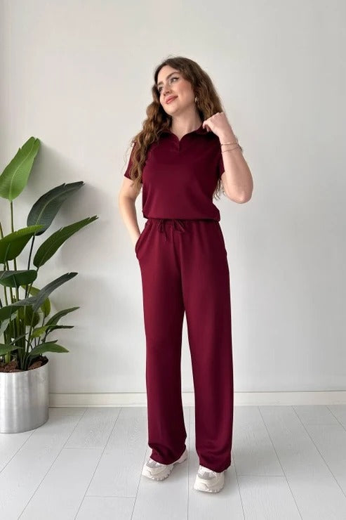 Premium Polo Tracksuit - MAROON