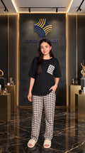 Printed PJ Suit - black