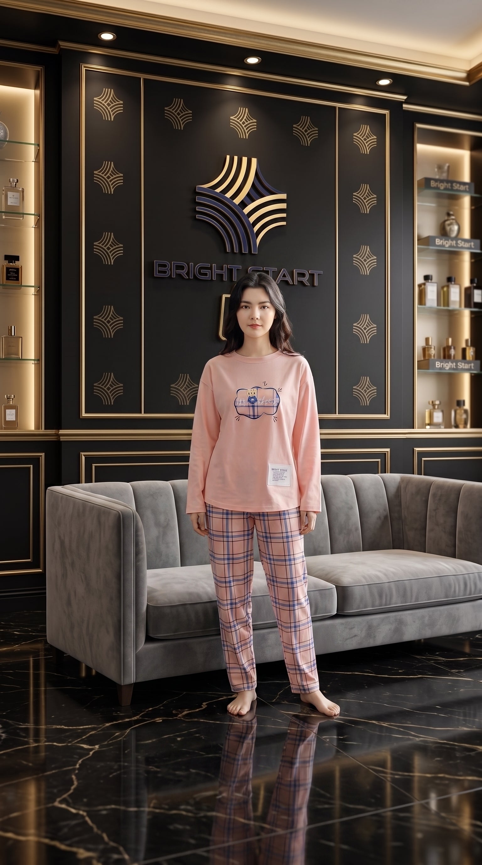 Printed PJ Suit - pink