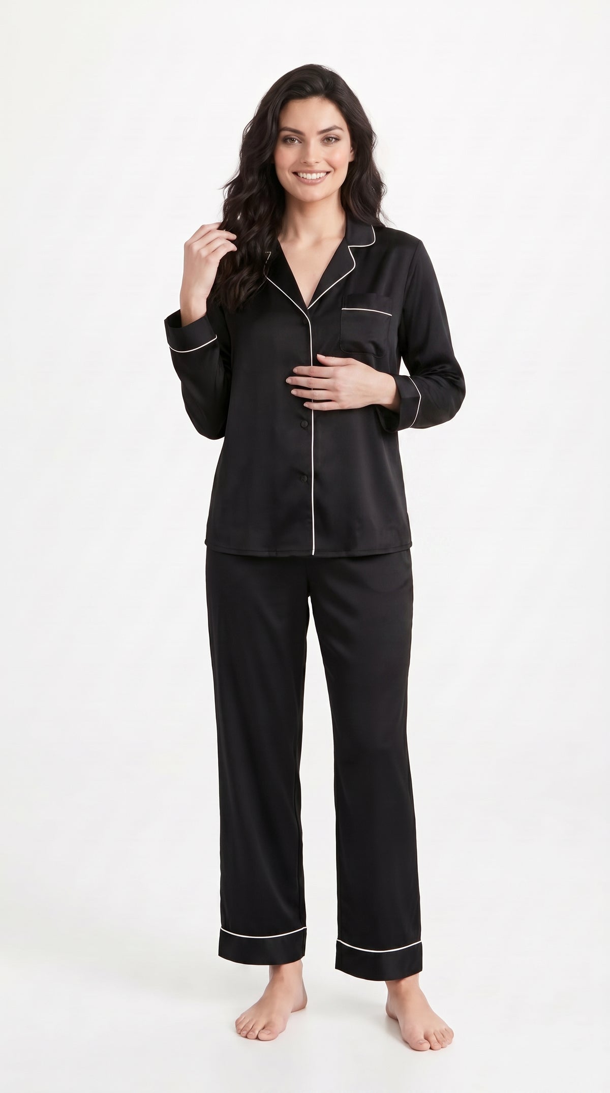 PLAIN SILK - BLACK