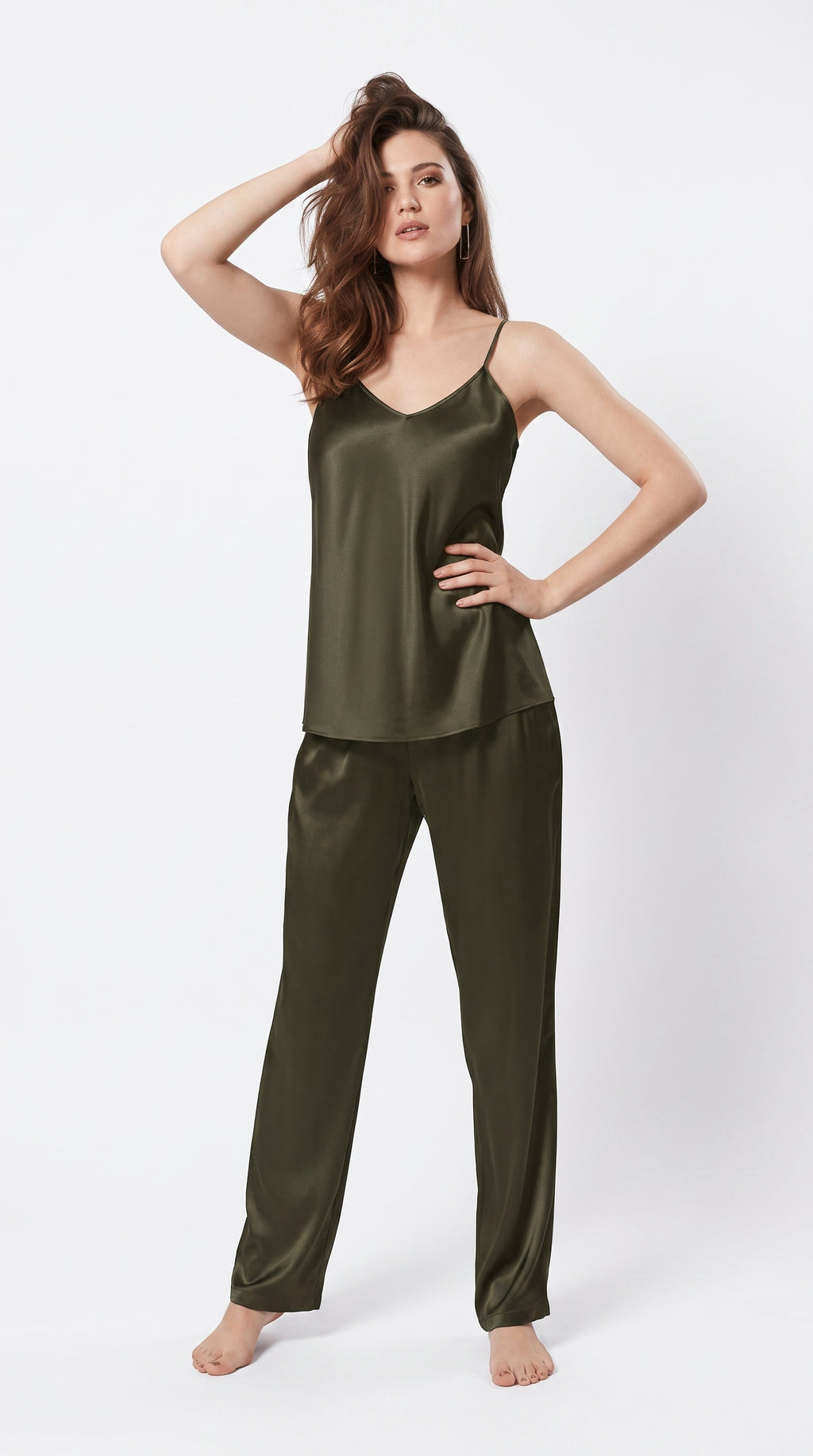 CAMI SILK - OLIVE