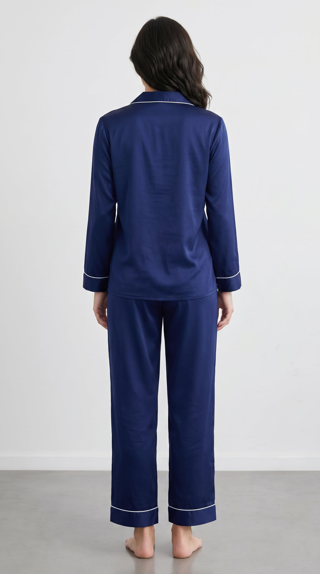 PLAIN SILK - NAVY BLUE