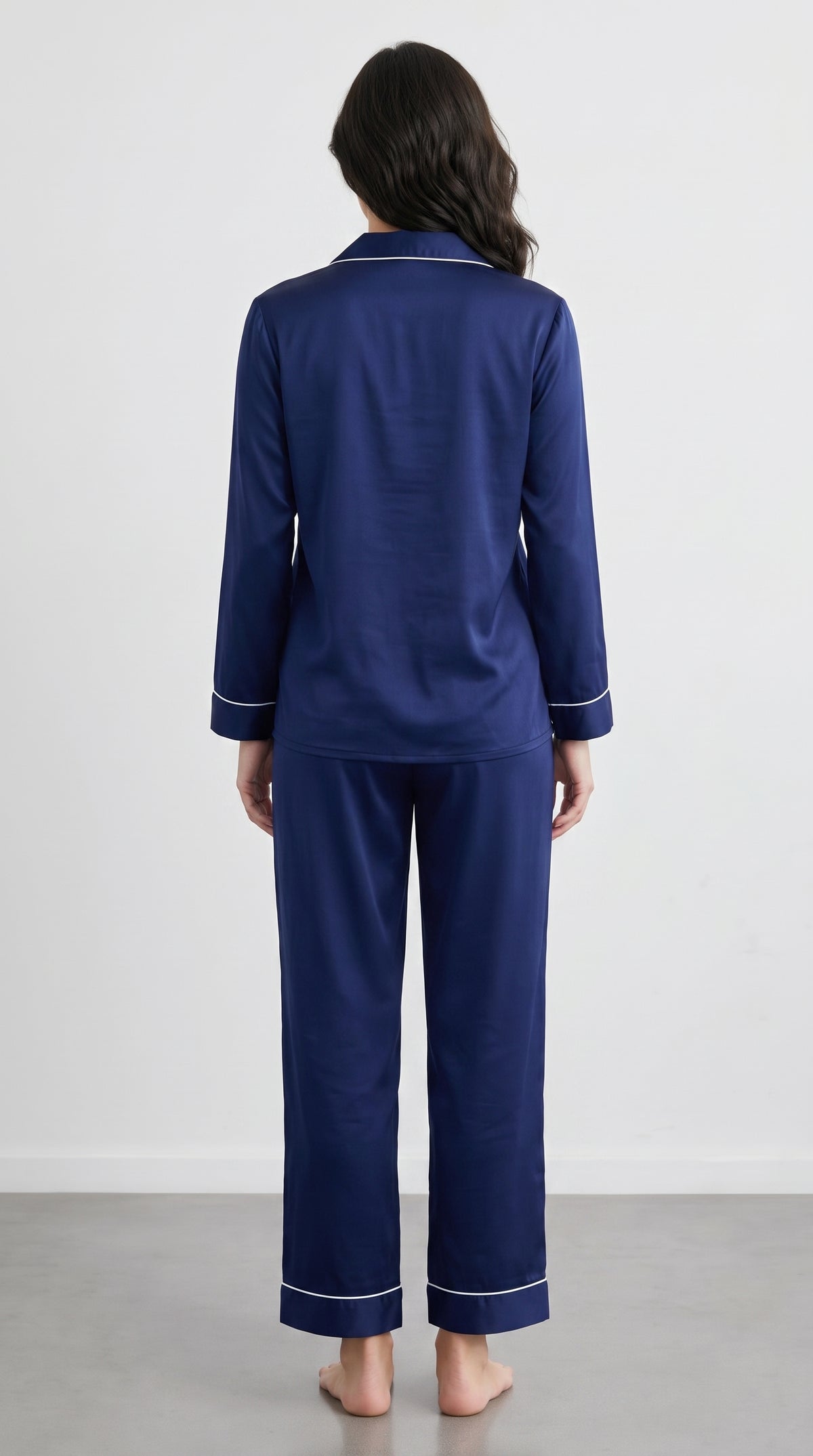 PLAIN SILK - NAVY BLUE